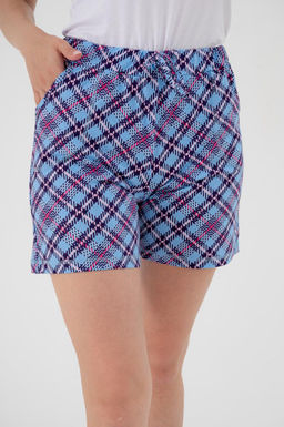 Шорты женские из кулирки Дачница голубой ромб - Амадэль фото 4