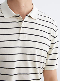 Polo Yaka ?izgili Penye Erkek Ti??rt