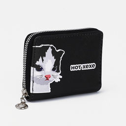 Кошелёк на молнии, отдел для карт, для монет, цвет чёрный - Simaland фото 2