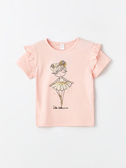 Bisiklet Yaka K?sa Kollu F?rf?r Detayl? K?z Bebek Ti??rt