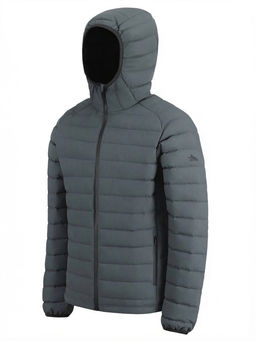 Куртка мужская стёганая с капюшоном с графеновой подкладкой цвета хаки 9623_1Kh