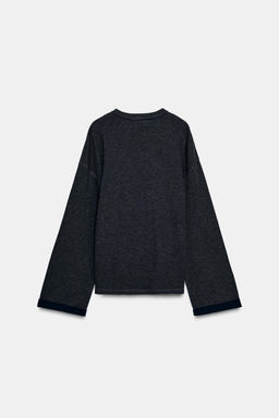 OVERSIZED LONG SLEEVE T-SHIRT - Zara фото 6