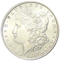 Монета 1 доллар 1887 года США Доллар Моргана
