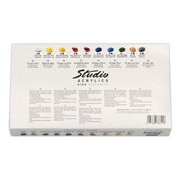 Краска акриловая PEBEO набор Studio Acrylics с кистью 10 цв. х 20 мл 833311