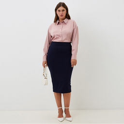 Блузка женская шелковая MIST plus-size, размер 58, цвет пыльная роза