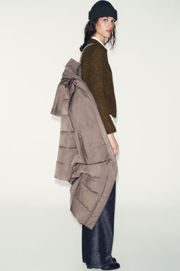 LONG WATER-REPELLENT AND WINDPROOF DOWN PUFFER JACKET WITH HOODIE - Zara фото 8