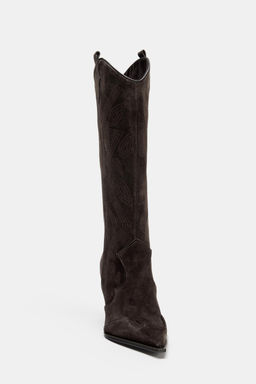 SPLIT SUEDE HEELED BOOTS - Zara фото 11