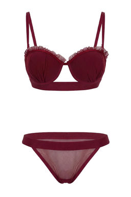 Teen Bordo F_rf_rl_ Push Up __ _ama__r_ Tak_m_ THMSS26CC00026 - Trendyolmilla фото 2