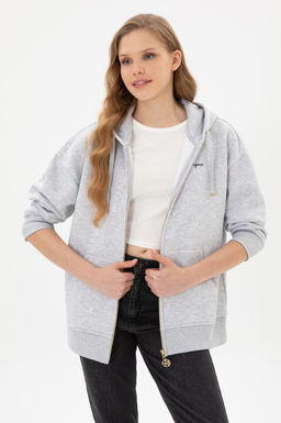 Kad_n A__k Gri Sweatshirt Sepette S_rpriz _ndirim - U.s. polo assn фото 3