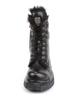 04-YPM5822A BLACK Ботинки зимние женские (натуральная кожа, натуральный мех) - Фабричный китай фото 4