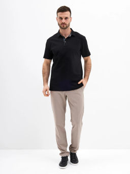 Джемпер мужской с воротником поло короткий рукав GREG G144-PO1246T-SAS5111 (черный)