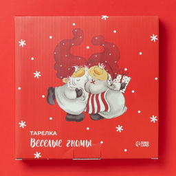 Тарелка новогодняя Доляна «Веселые гномы», 20×20×2.5 см