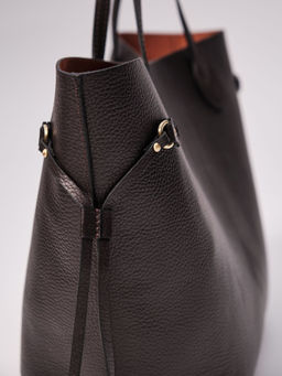 Сумка кожаная шоппер Deboro 30890 темно-коричневая