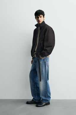 CRINKLED-EFFECT BOMBER JACKET - Zara фото 4