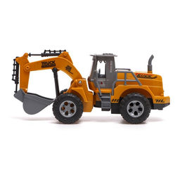 Экскаватор инерционный «Стройтехника», световые эффекты, подвижные детали, цвет жёлтый