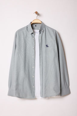 Haki Regular Fit Nak?s Detayl? Smart Gomlek TMNAW25GO00036