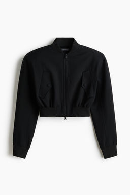 Cazadora bomber cropped de lana