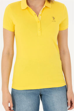 Женская желтая базовая футболка Неожиданная скидка в корзине - U.s. polo assn фото 6