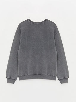 Bisiklet Yaka Bask?l? Uzun Kollu K?z ?ocuk Sweatshirt - Waikiki фото 3