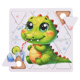 Пазлы малые Крокодильчик 20см х 20 см (древесный материал) - Задира фото 2