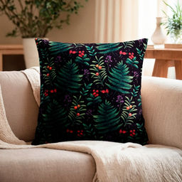 Наволочка декоративная «Этель. Папоротник», 40×40 см, велюр