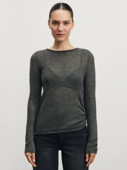 Джемпер с драпировкой с содержанием шерсти / Zarina фото 3