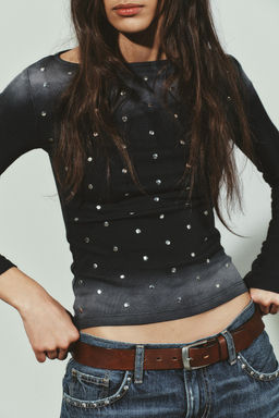 WASHED STUDDED TOP - Zara фото 3