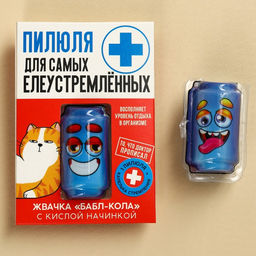 Жевательная резинка с кислой начинкой Пилюля для елеустремлённых, 6, 7 г.