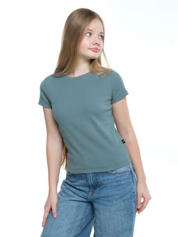 Футболка в рубчик 22-0210 хаки