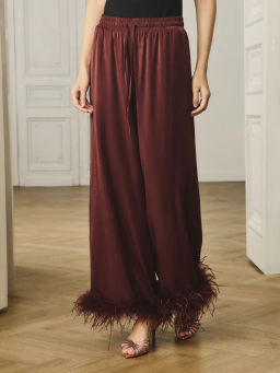 Прямые брюки из вискозы с перьями / Zarina