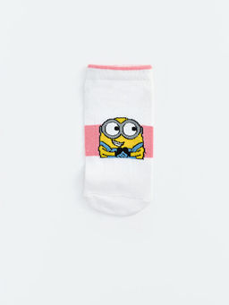 Minions Bask?l? K?z ?ocuk Patik ?orap