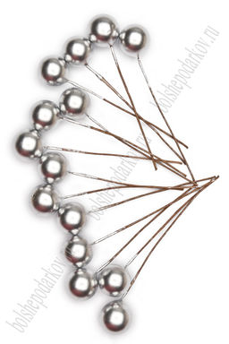 Ягодка на веточке 12 мм (100 шт) SF-021, серебро