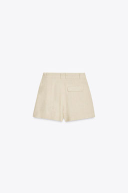 HIGH-WAIST LINEN BLEND BERMUDA SHORTS - Zara фото 19