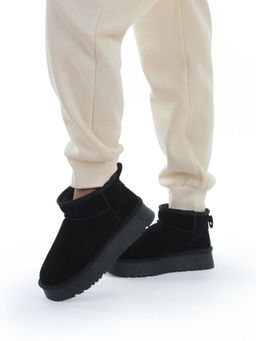 04-PF8520-1 BLACK Угги женские (натуральная замша, 100% шерсть)