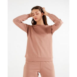 Костюм спортивный женский: свитшот, брюки, MINAKU: Casual Collection, размер 44, песочный