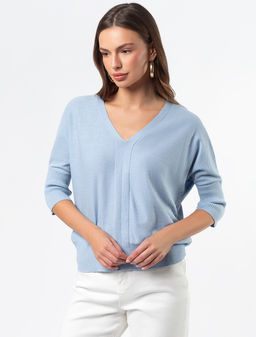 VILATTE / Джемпер фактурной вязки с проймой летучая мышь из хлопка с вискозой