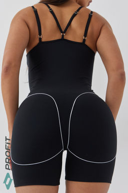 Спортивный женский комбинезон с кантом, черный, km.040.001 - Profit фото 12