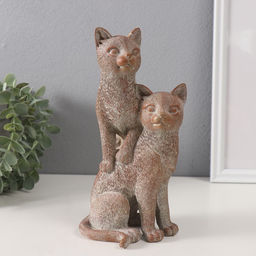 Фигурка полистоун «Две кошечки», беж, 11.5×10.8×22.5 см