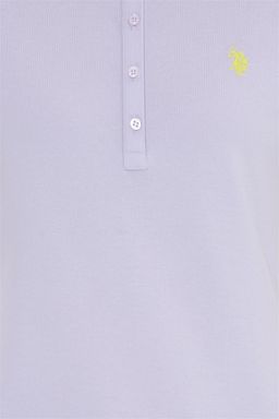 Женская сиреневая футболка с воротником поло Basic - U.s. polo assn фото 6