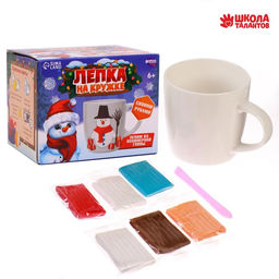 Декор кружки полимерной глиной «Новый год! Весёлый снеговик», набор для творчества