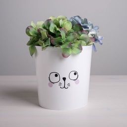 Кашпо для цветов «Мордочка», 1.6 л, d=14 см, h=14 см, пластиковое