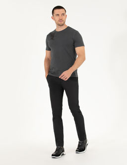 Siyah Regular Fit Kanvas Pantolon
