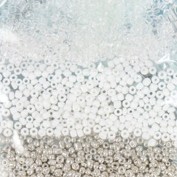 Бисер круглый «Чёрный, белый», 5 цветов × 10 г