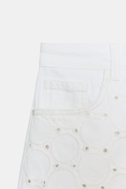 SHORTS Z1975 BORDADOS PERFORADOS TIRO MEDIO / crudo-blanco - Zara фото 8