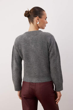 Gri Yumusak Dokulu Basic Triko H?rka TWOAW26HI00284 - Trendyolmilla фото 4