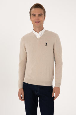 Erkek Slim Fit V Yaka Ta_ Melanj Basic Kazak - U.s. polo assn фото 3