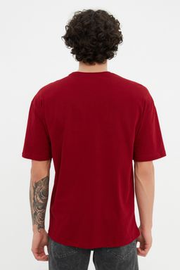 TRENDYOL MAN Bordo Oversize/Genis Kesim Bask?l? %100 Pamuklu T-Shirt TMNSS20TS1099 - Trendyolmilla фото 10