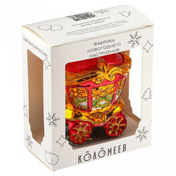 Елочная игрушка фигурка стеклянная Сказочная карета h10,5см, ручная художественная роспись, подарочная упаковка (Россия) - Домашняя мода фото 12