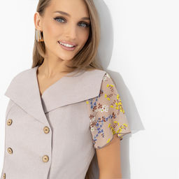 Костюм с юбкой комбинированный, Сияние уверенности ( 2 в 1, бежевый) - Charutti фото 3