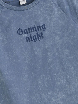 Bisiklet Yaka Bask?l? Erkek ?ocuk Atlet